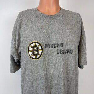Boston Bruins Retro T Shirt Mens Size L Grey NHL Hockey